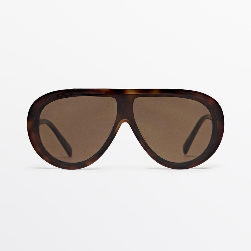 Massimo Dutti Tortoiseshell-effect aviator sunglasses